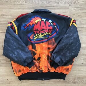 Vintage Swingster Mac Tools Racing Jacket Flames AOP XXL(fits like XL) USA Made